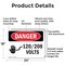 Signmission 120 208 Volts Danger Sign, Aluminum, 24in W x 18in L, 2PK OS-2PACK-DS-A-1824-L-1004 - alternate 5